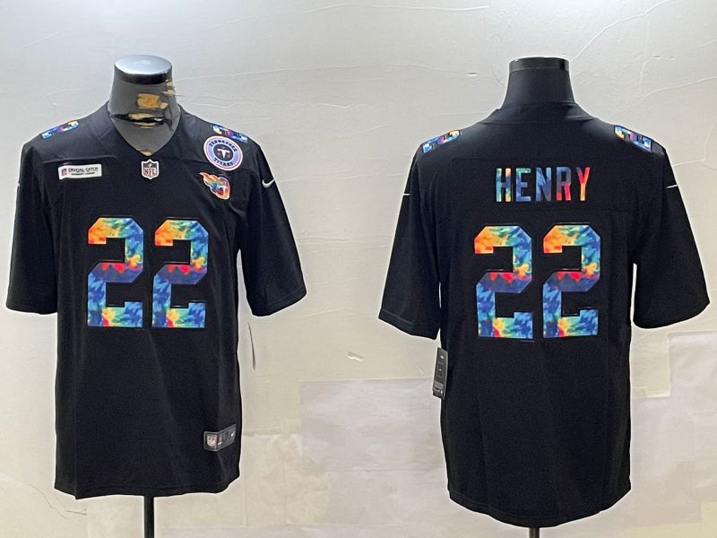 Men Tennessee Titans #22 Henry Black Rainbow 2024 Nike Limited NFL Jersey style 2->philadelphia 76ers->NBA Jersey
